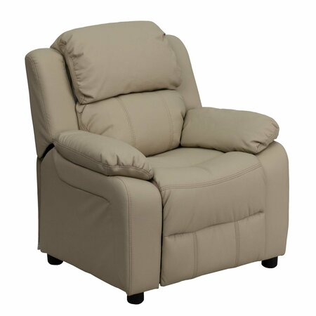 Flash Furniture Kids Recliner, 26" to 39" x 28", Upholstery Color: Beige BT-7985-KID-BGE-GG